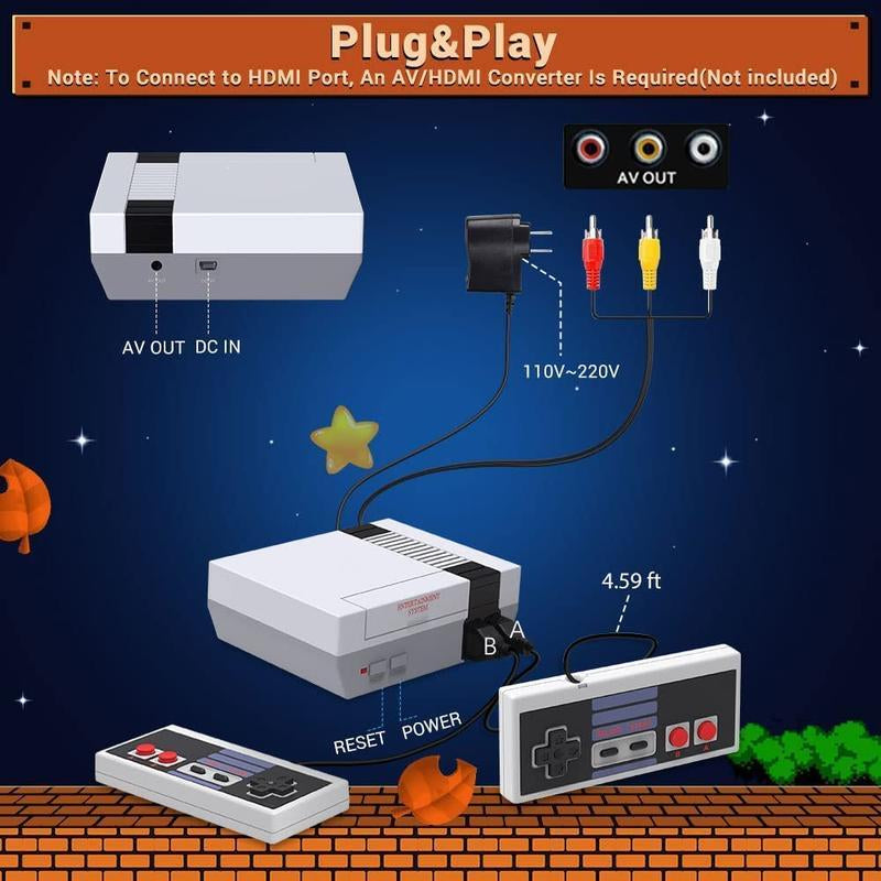 Nuevas Consolas de Juegos Retro, Mini Consola de Juegos Clásicos, Incorpora 620 Juegos Clásicos o 300 Andldealsurprising Regalo para San Valentín/Cumpleaños/Acción de Gracias/Navidad Recuerdo Infantil de la Vieja Escuela