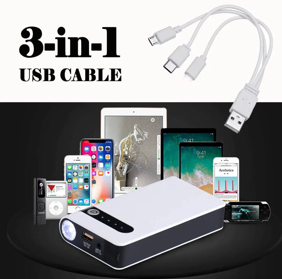 Arrancador de Coche de 20000mAh, Booster, Caja de Arranque, Banco de Energía, Cargador de Batería Portátil